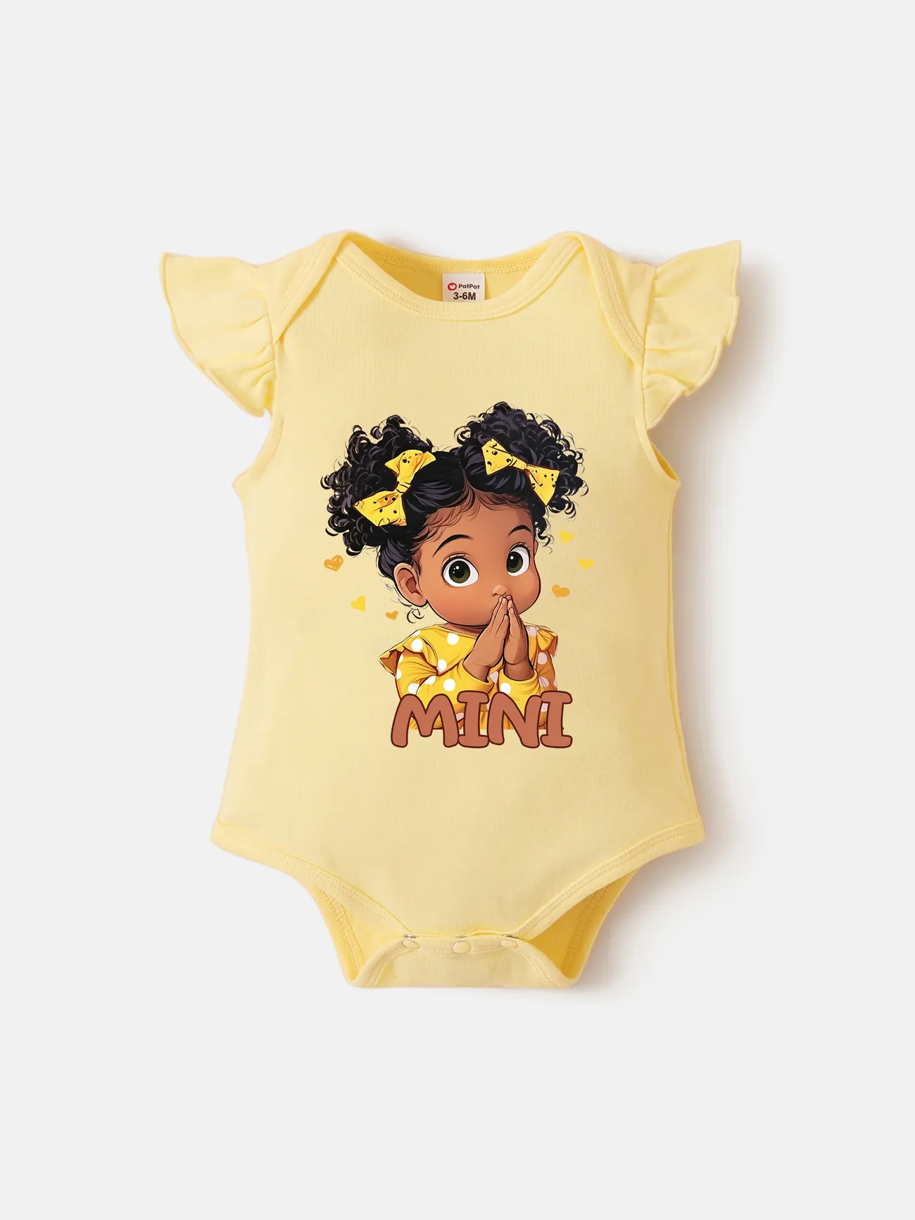 Baby Girl Cotton Character Print Flutter-sleeve Romper 
Baby Girl Cotton Character Print Flutter-sleeve Romper