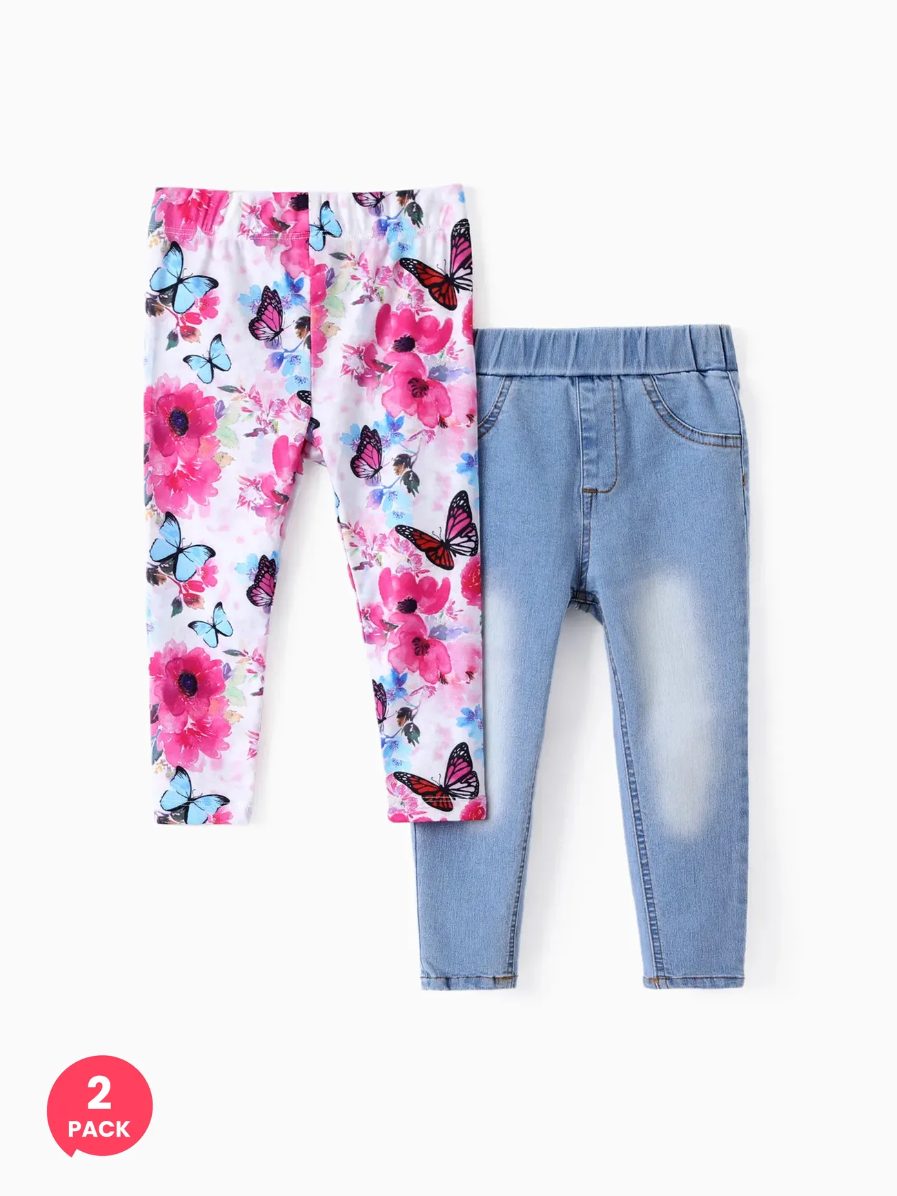 Toddler/Kid Girl 2pcs Floral Print Leggings &Solid Denim Jeans Set
Toddler/Kid Girl 2pcs Floral Print Leggings &Solid Denim Jeans Set