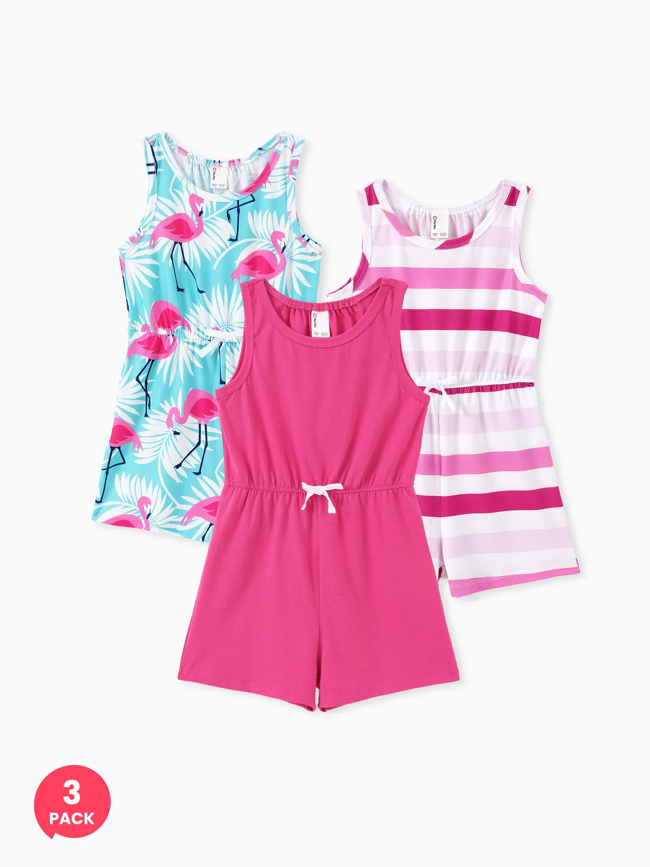 3-Pack Kid Girl Childlike Sleeveless Jumpsuits 
3-Pack Kid Girl Childlike Sleeveless Jumpsuits
