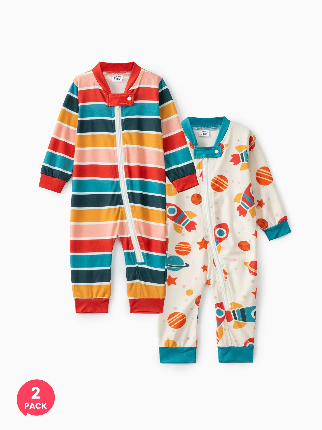 2-Pack Baby Boy/Girl Long-sleeve Zipper Graphic Jumpsuits Set
2-Pack Baby Boy/Girl Long-sleeve Zipper Graphic Jumpsuits Set