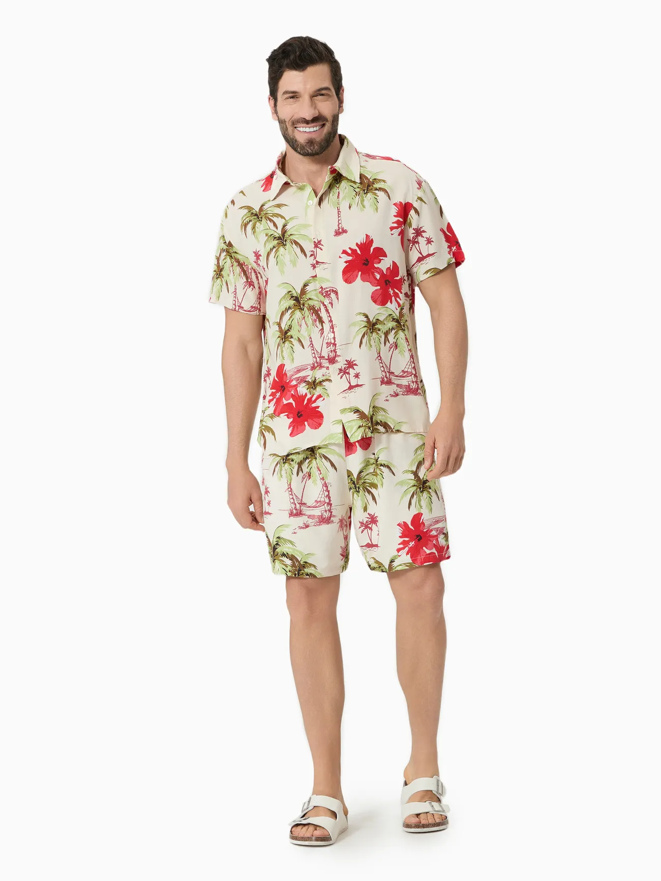 Family Matching Sets Tropical Floral Printed Button Up Beach Shirt and Shorts with Drawstring and Pockets
Family Matching Sets Tropical Floral Printed Button Up Beach Shirt and Shorts with Drawstring and Pockets
