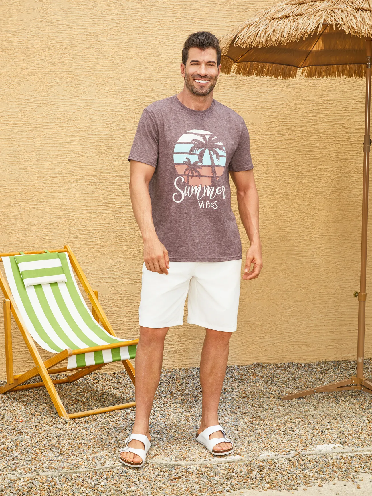 Family Matching Sets Summer Vibes Coconut Tree Pattern Brown Graphic Tee/dress/romper 
Family Matching Sets Summer Vibes Coconut Tree Pattern Brown Graphic Tee/dress/romper