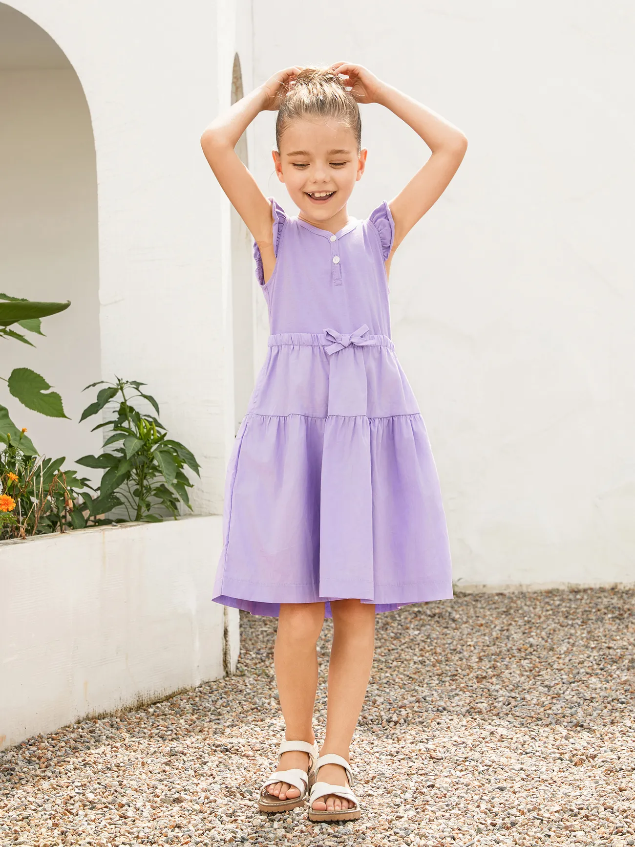Family Matching Sets Color Block Tee or Lavender Purple Button Elastic Waist Ruffle Hem Strap Dress (Quick-Dry) 
Family Matching Sets Color Block Tee or Lavender Purple Button Elastic Waist Ruffle Hem Strap Dress (Quick-Dry)