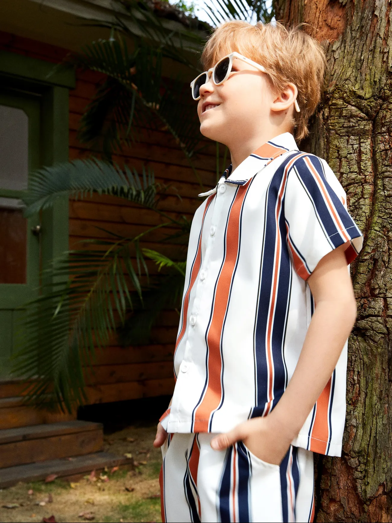2pcs Toddler Boy Boho Stripe Lapel Collar Shirt and Shorts Set
2pcs Toddler Boy Boho Stripe Lapel Collar Shirt and Shorts Set