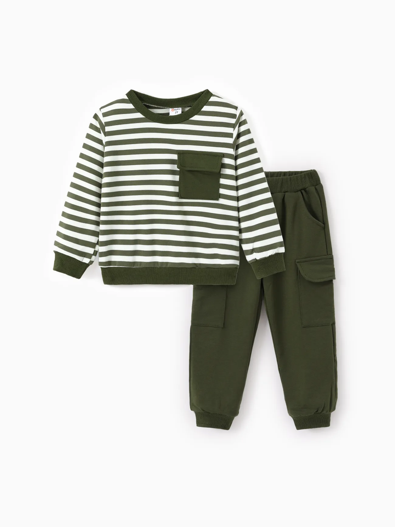 2pcs Todder Boy Cotton Stripe Set with Patch Pocket
2pcs Todder Boy Cotton Stripe Set with Patch Pocket
