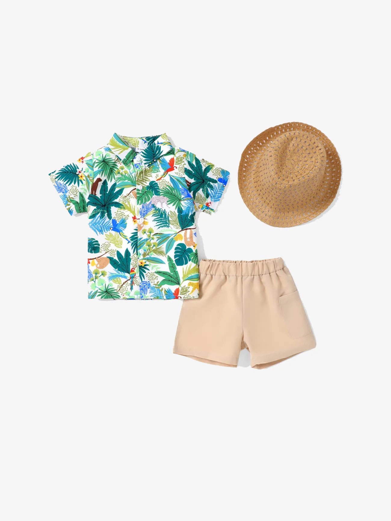 3pcs Toddler Boy Vacation Straw Hat and Animal Floral Print & Shorts Set
3pcs Toddler Boy Vacation Straw Hat and Animal Floral Print & Shorts Set