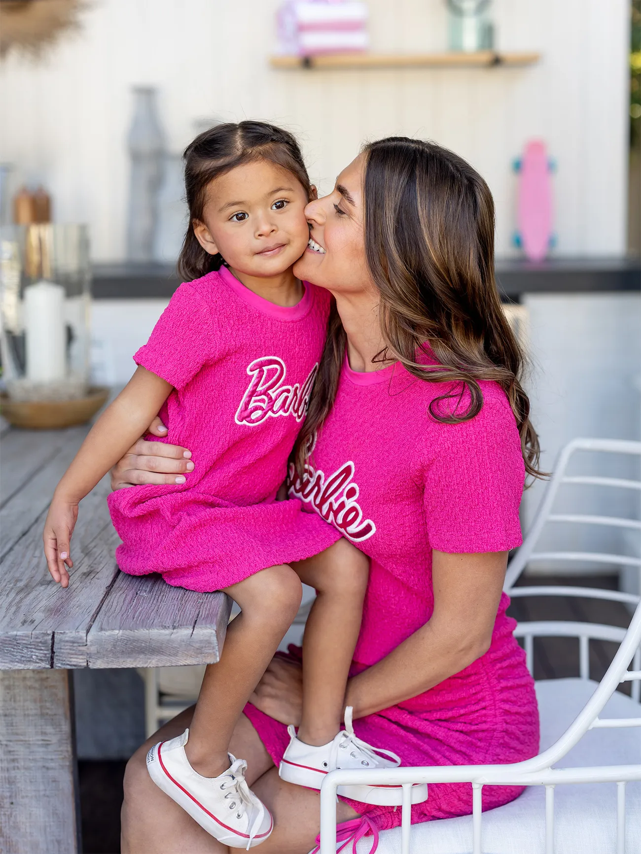 Barbie Mommy And Me 1pc Logo Embroidered Textured Short-sleeve Dress 
Barbie Mommy And Me 1pc Logo Embroidered Textured Short-sleeve Dress