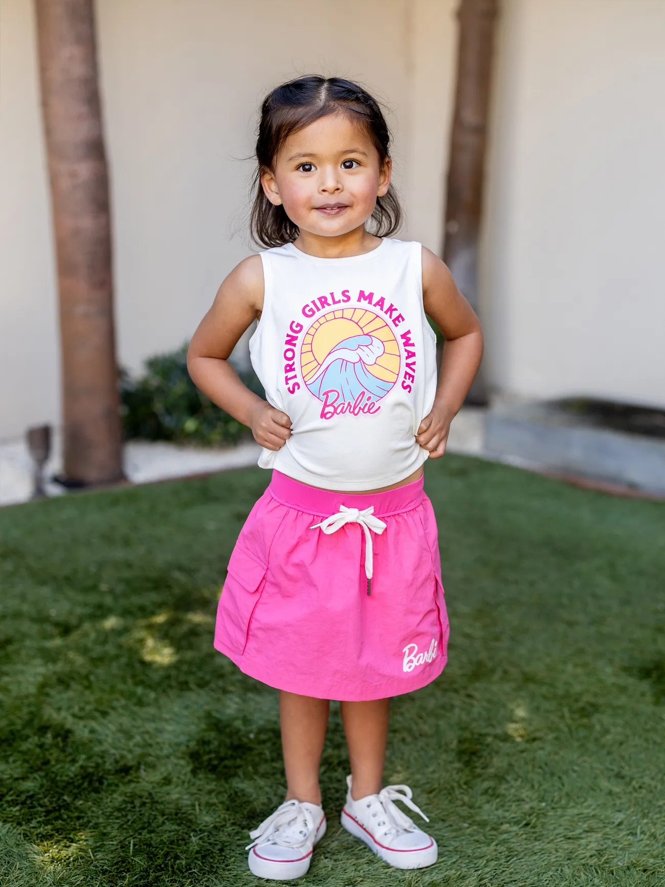 Barbie Mommy And Me 2pcs Cotton Sporty Letter Print Tank Top And Pocket Skirt Set 
Barbie Mommy And Me 2pcs Cotton Sporty Letter Print Tank Top And Pocket Skirt Set