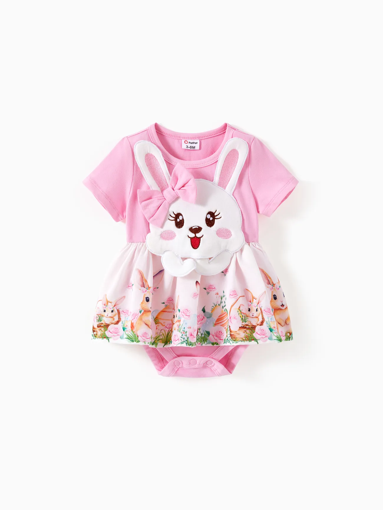 Baby Girl Childlike Animal Print Embroidered Romper 
Baby Girl Childlike Animal Print Embroidered Romper