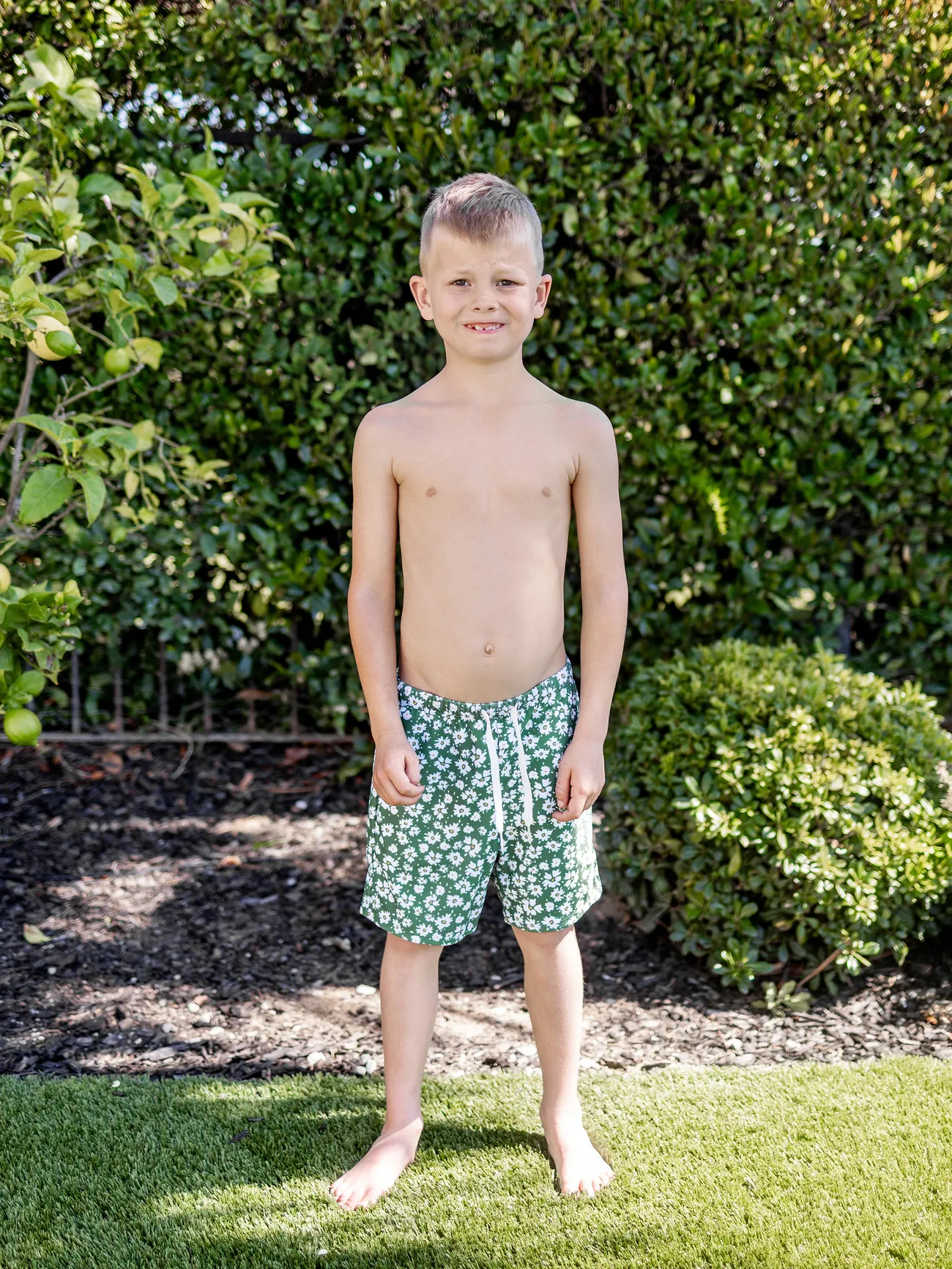 Family Matching Daisy Print Green Swim Trunks or 3-piece Ruffle Swimsuit with Coverup Skirt
Family Matching Daisy Print Green Swim Trunks or 3-piece Ruffle Swimsuit with Coverup Skirt