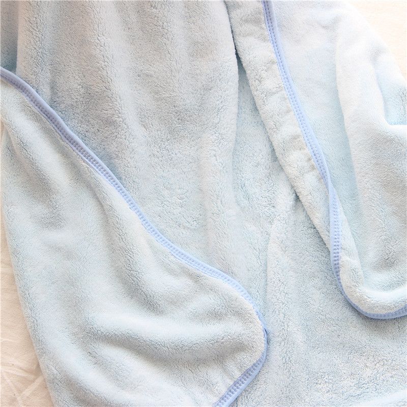 bebé abrazo manta de invierno del otoño del resorte de aire acondicionado recién nacido colcha toalla de baño sombrero de lana de coral del papel de regalo cálida luz manta Azul Claro big image 3