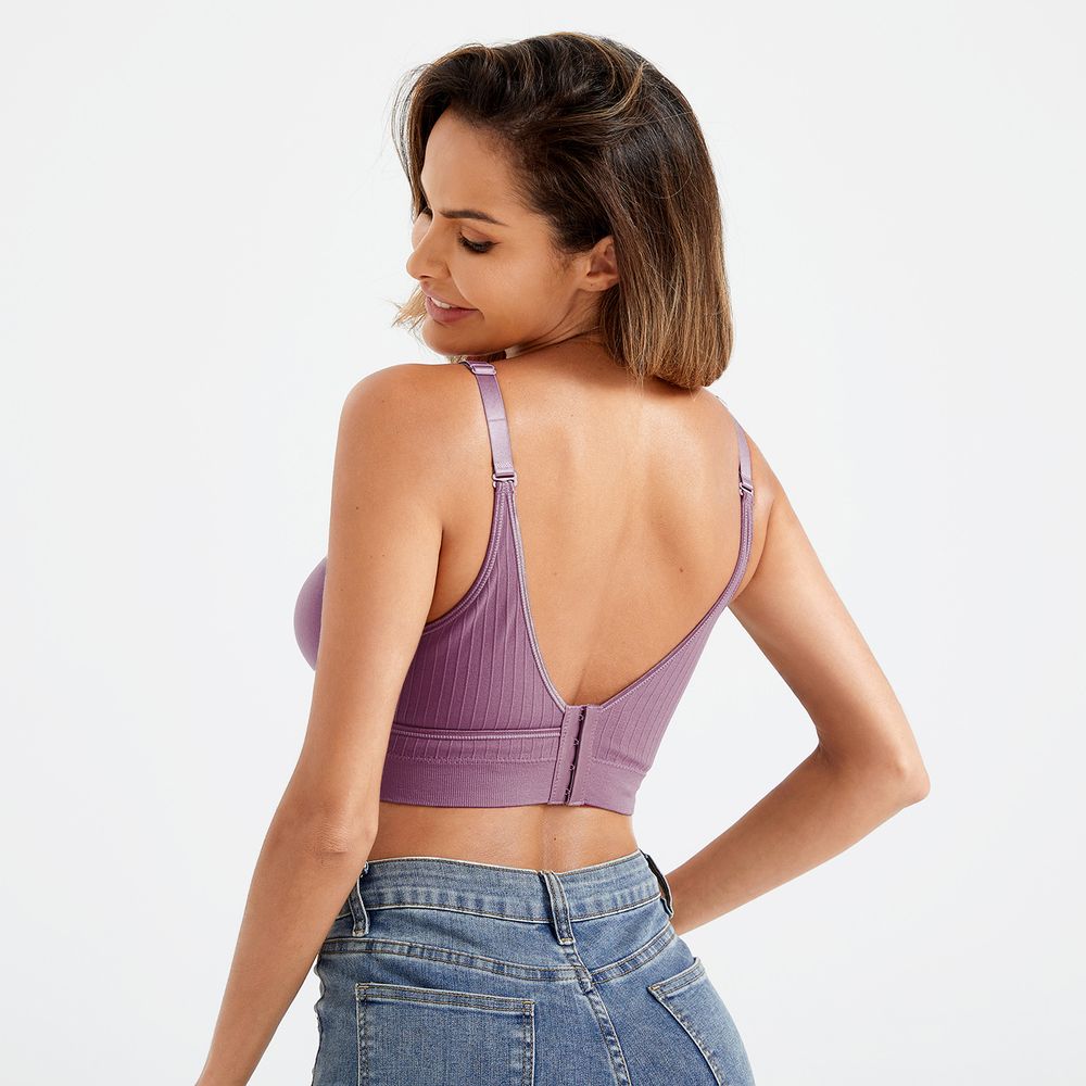 Reggiseno da allattamento Allattamento Essenziale Tinta unita Tinta unita A maglia Lavanda big image 4
