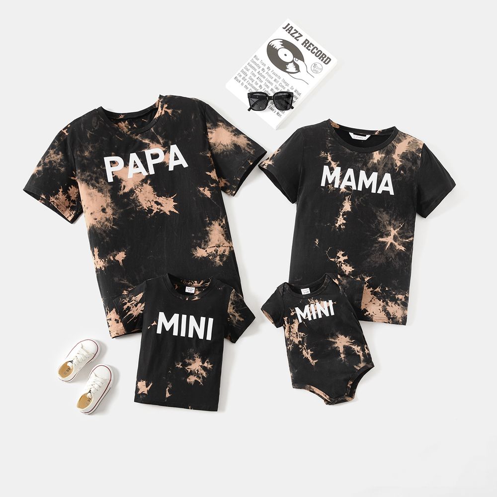 Family Matching 100% Cotton Short-sleeve Letter Graphic Allover Print Tee Colorful big image 17