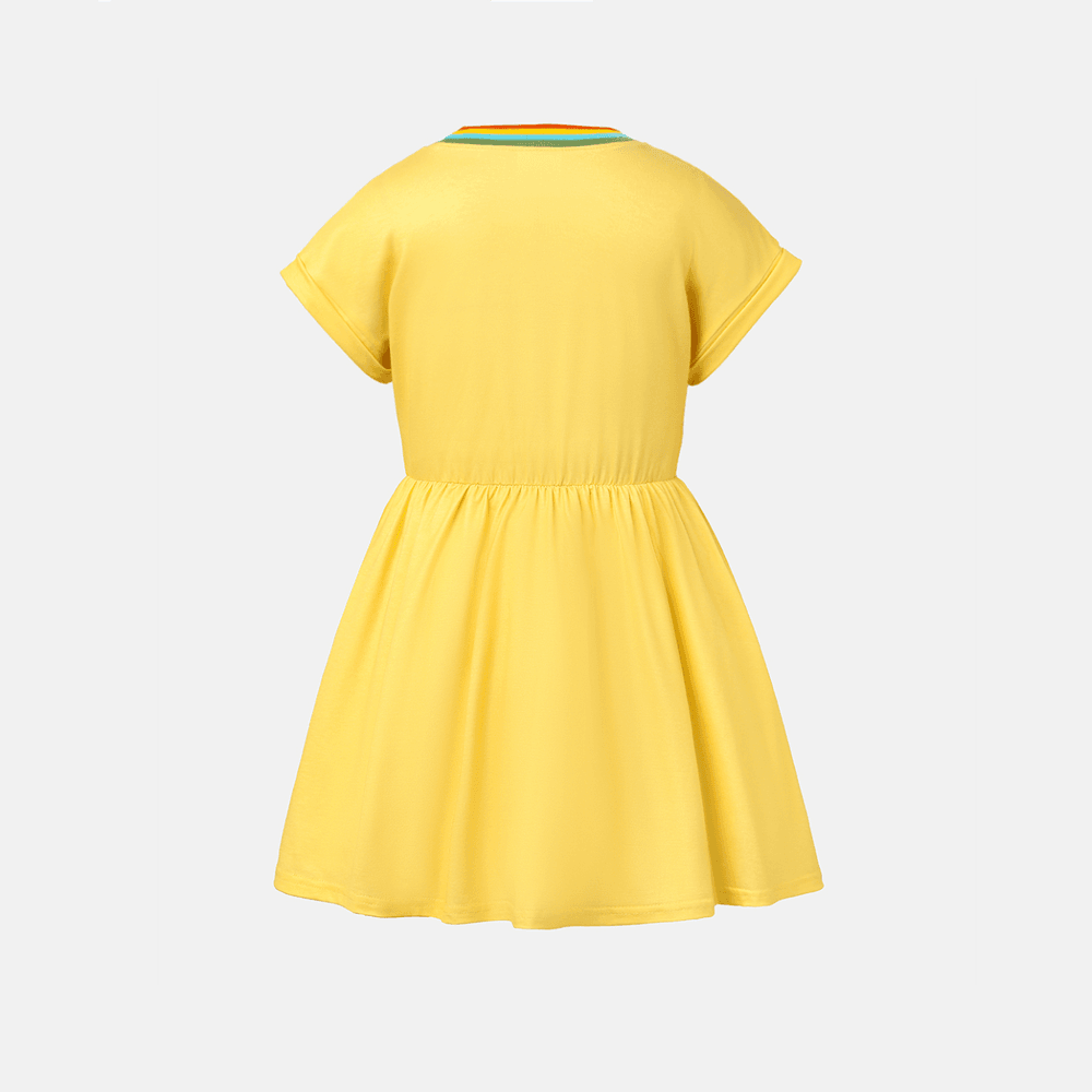 LOL Surprise Kid Girl Short-sleeve Graphic Print Naia™ Dress Yellow big image 3