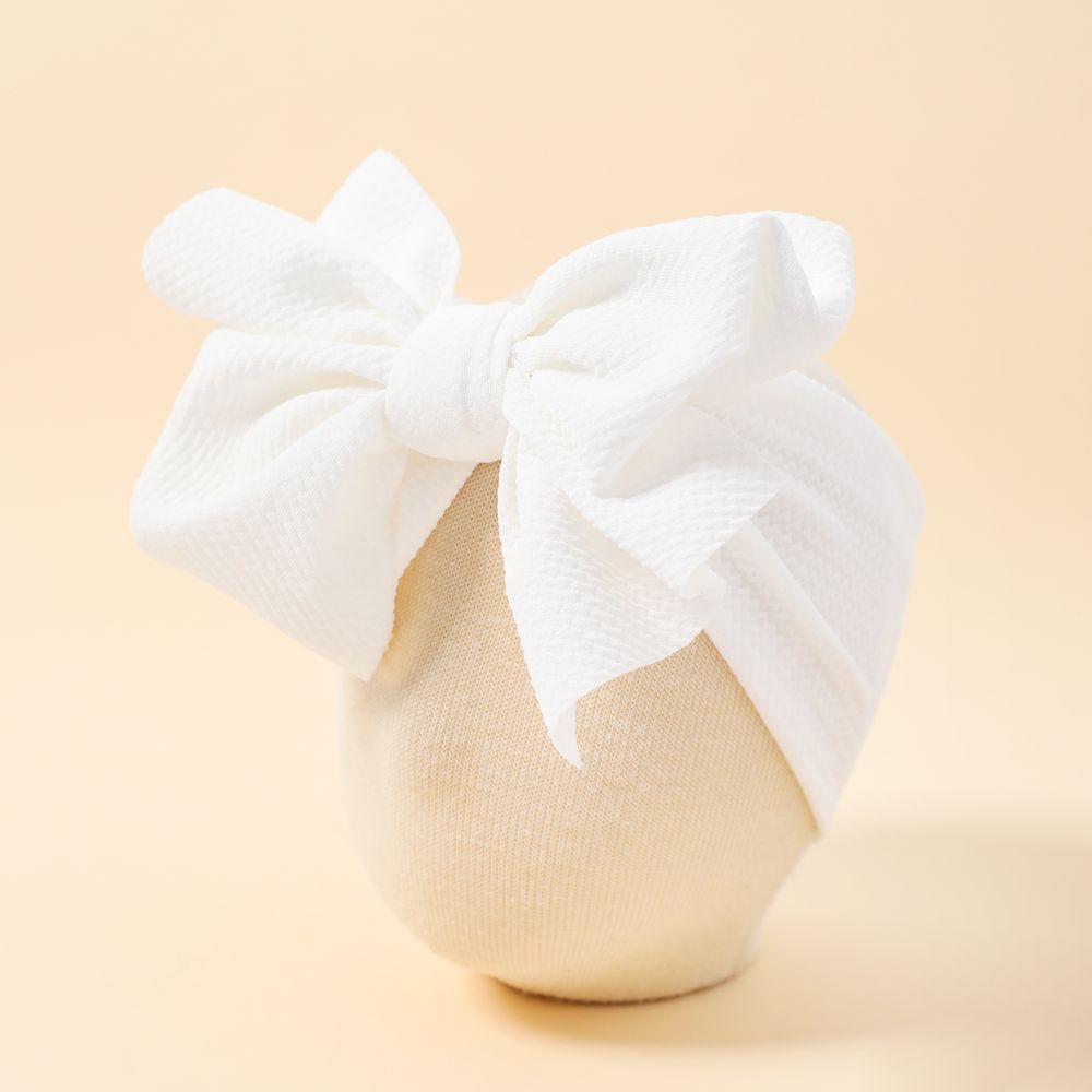 Plain Big Bow Headband for Girls White big image 5