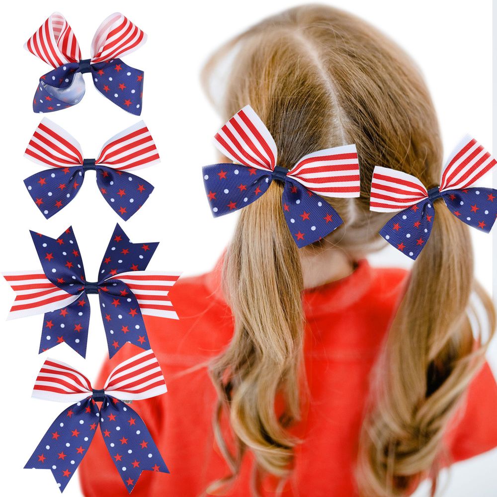 Toddlers/Kids Independence Day Bow Hair Clips Color-A big image 2