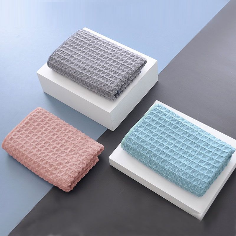 Honeycomb Weave Soft Quick Dry Lint Free Towel Dark Grey big image 2