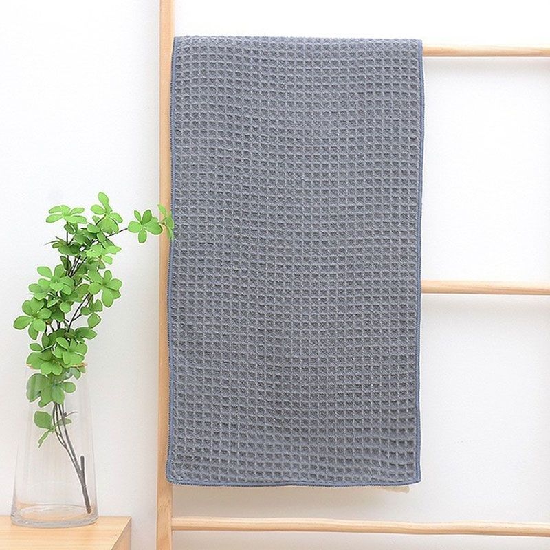 Honeycomb Weave Soft Quick Dry Lint Free Towel Dark Grey big image 4
