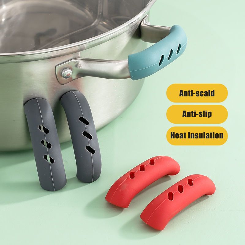 3-pack Casserole Steamer Soup Pot Handle Heat-insulating and Anti-scalding Pot Cover Color block big image 6