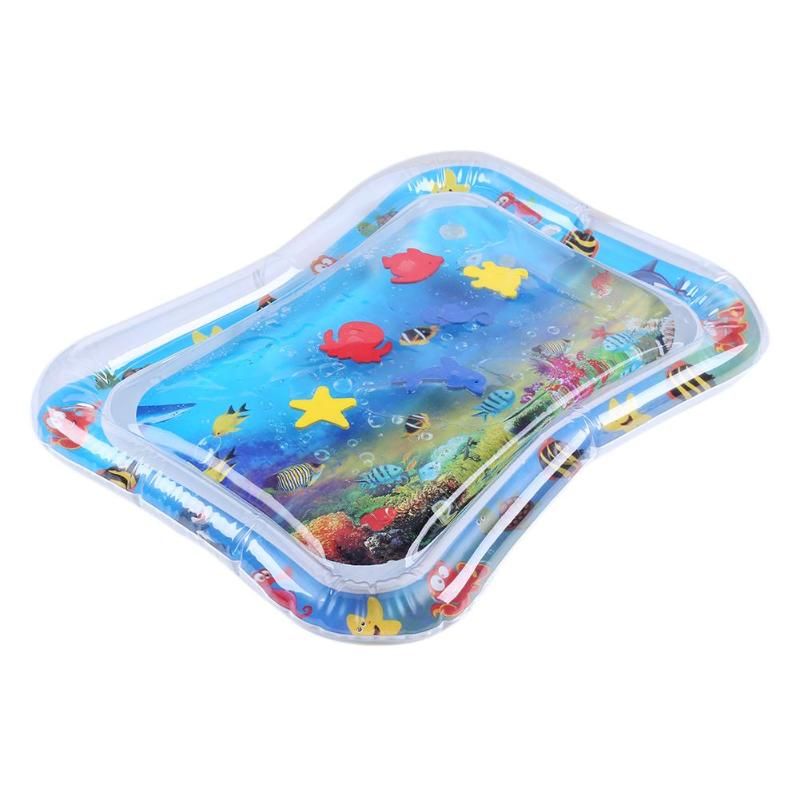 Baby Play Game Mat Summer Inflatable Water Mat for Babies Safety Cushion Ice Mat Fun Activity Playmat Early Education Kids Toys Turquoise big image 4