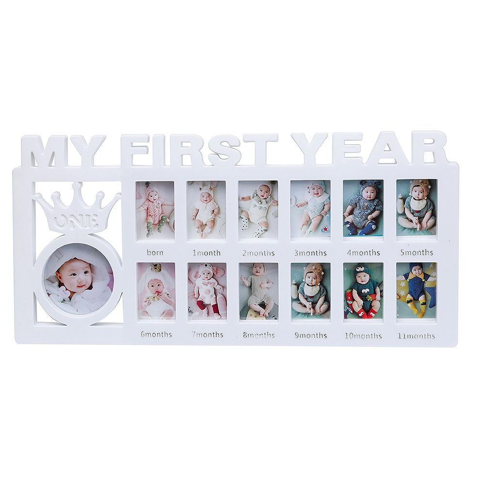 mi primer año marco marco de recuerdo de imagen de bebé para recuerdos fotográficos para regalos de recién nacidos Blanco big image 3