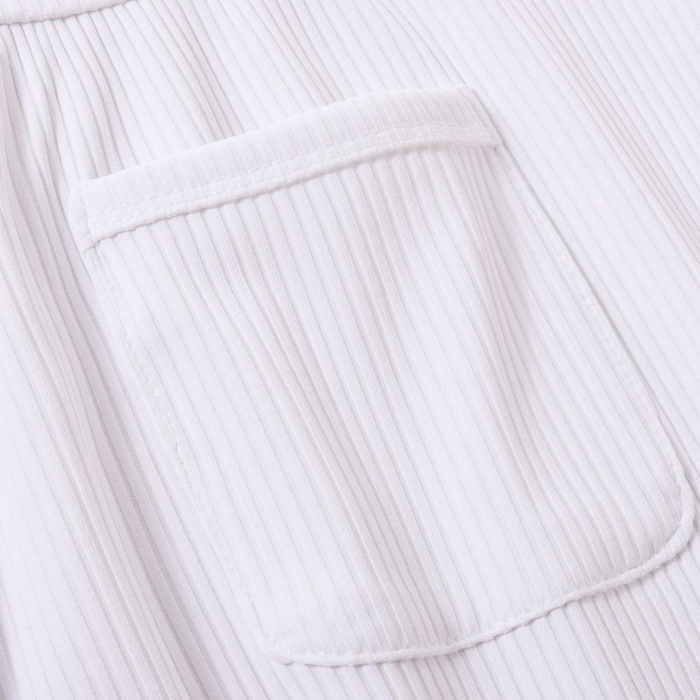 Bebé Unisex Bolsillo de parche Informal Camiseta sin mangas Mamelucos y monos Blanco big image 6