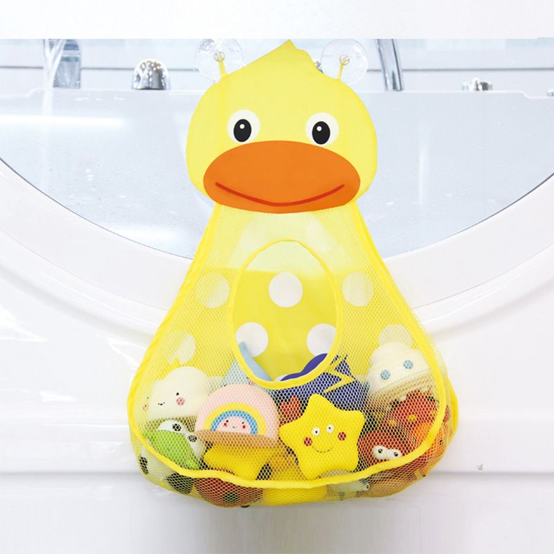 Bolsa de almacenamiento de juguetes de baño para baby shower, organizador de baño con red de pato pequeño y rana pequeña Amarillo big image 1