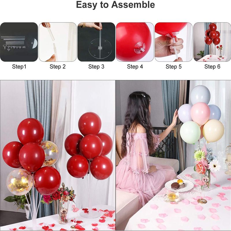 Birthday Party and Wedding Decoration Splicing Transparent Table Floating Support Balloon Display Stand Balloon Pole White big image 3