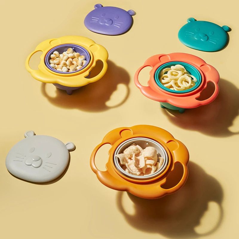 Baby Gyro Bowl 360° Spill Resistant Gyro Bowl with Lid White big image 2