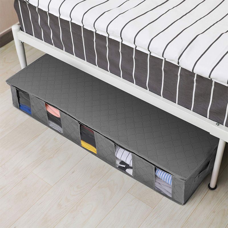 Bed Bottom Storage Box Folding Quilt Clothes Dustproof Moisture-proof Container Under Bed Storage Bag Grey big image 3