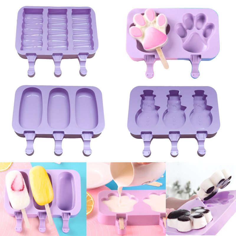 Popsicles Molds Reusable Silicone Easy Release Ice Pop Make Color-A big image 2