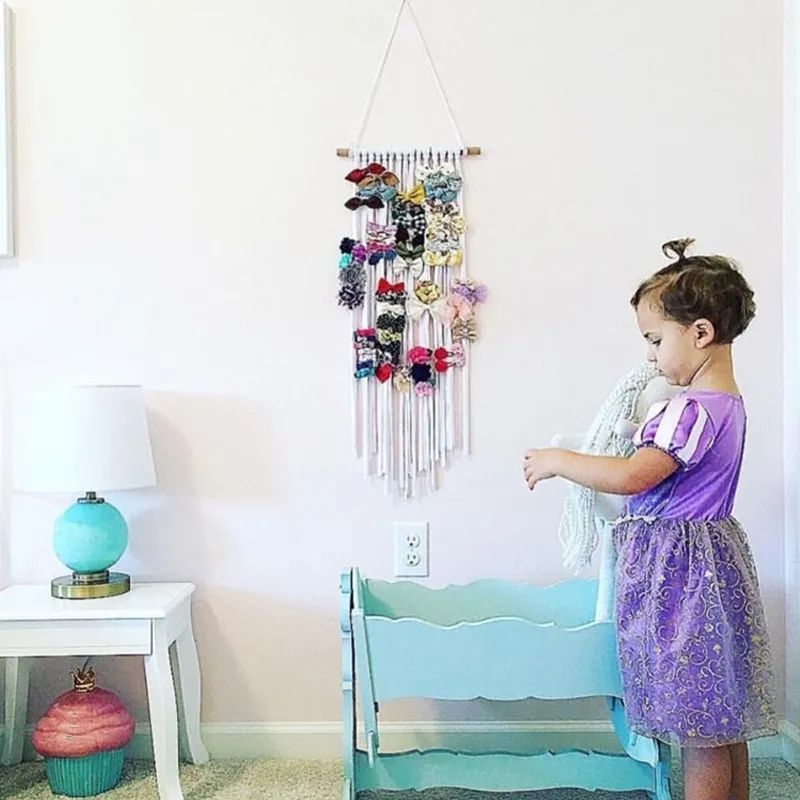 Hair Accessories Wall Hanging for Children's Bedroom White big image 3