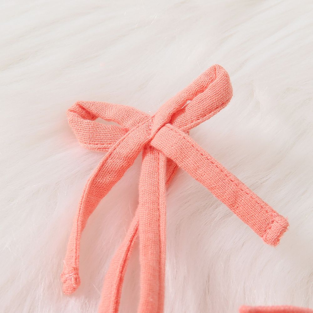 Toddler Girl Sweet 100% Cotton Smocked Crepe Slip Jumpsuits Light Pink big image 5