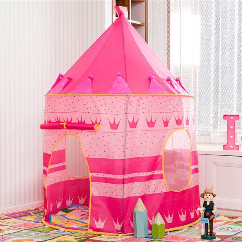 Kids Play Tent Dreamy Graphic Pattern Foldable Pop Up Play Tent Toy Playhouse for Indoor Outdoor Use Pink big image 1