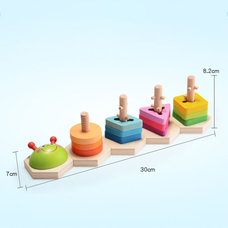 HOT SALE Baby Toys Colorful Wooden Blocks Toddler Kids Early Educational Toys Color-A big image 6