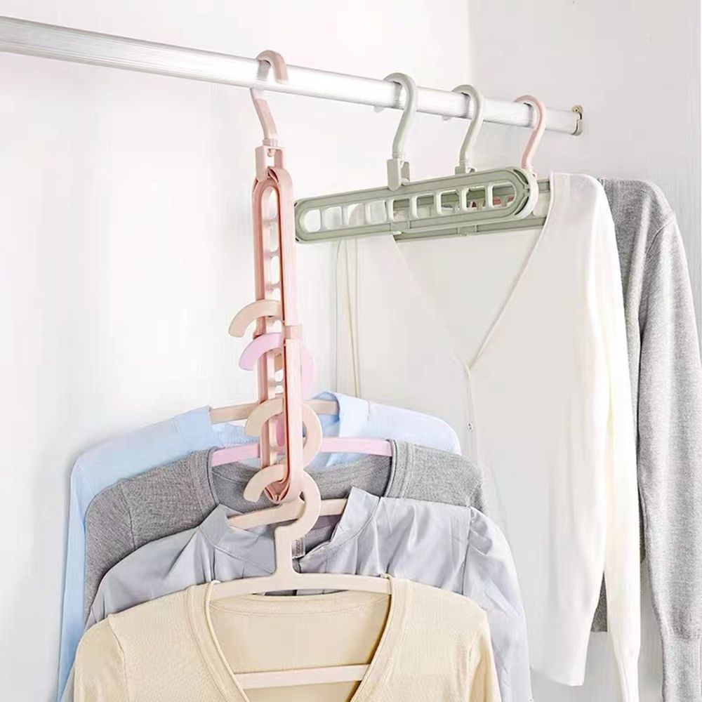 Perchas mágicas de múltiples puertos, estante de almacenamiento de ropa de plástico multifunción para ahorrar espacio Blanco big image 2