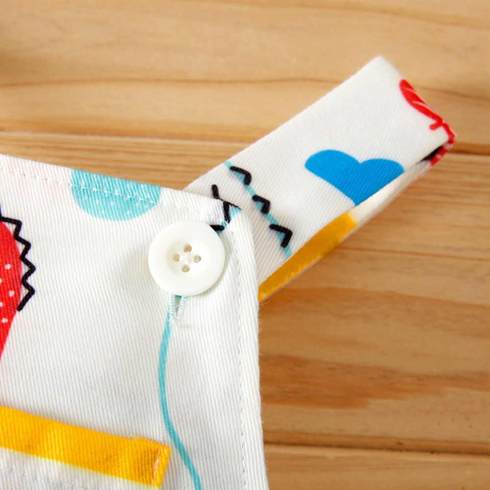 Baby Boy All Over Multicolor Dinosaur Print Sleeveless Jumpsuit Overalls Multi-color big image 2