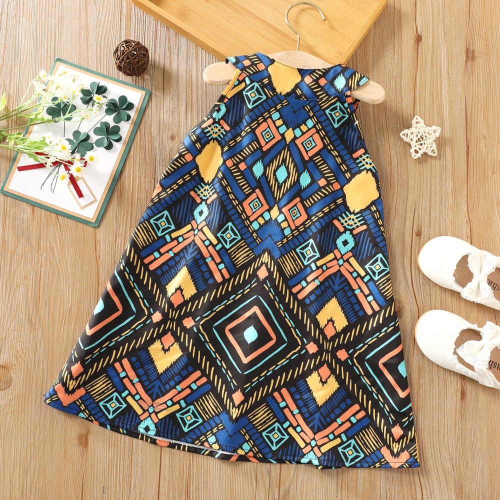 Toddler Girl Exotic Boho Sleeveless Halter Dress Colorful big image 2