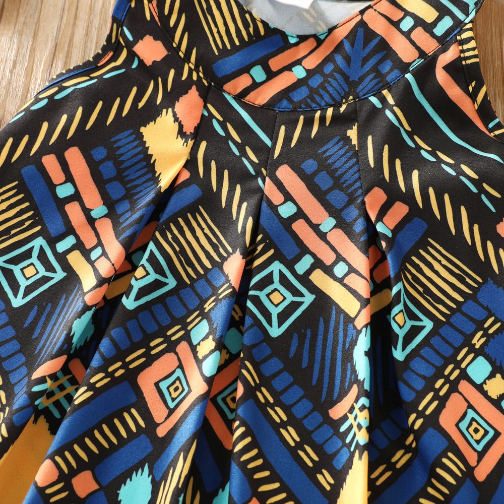 Toddler Girl Exotic Boho Sleeveless Halter Dress Colorful big image 4