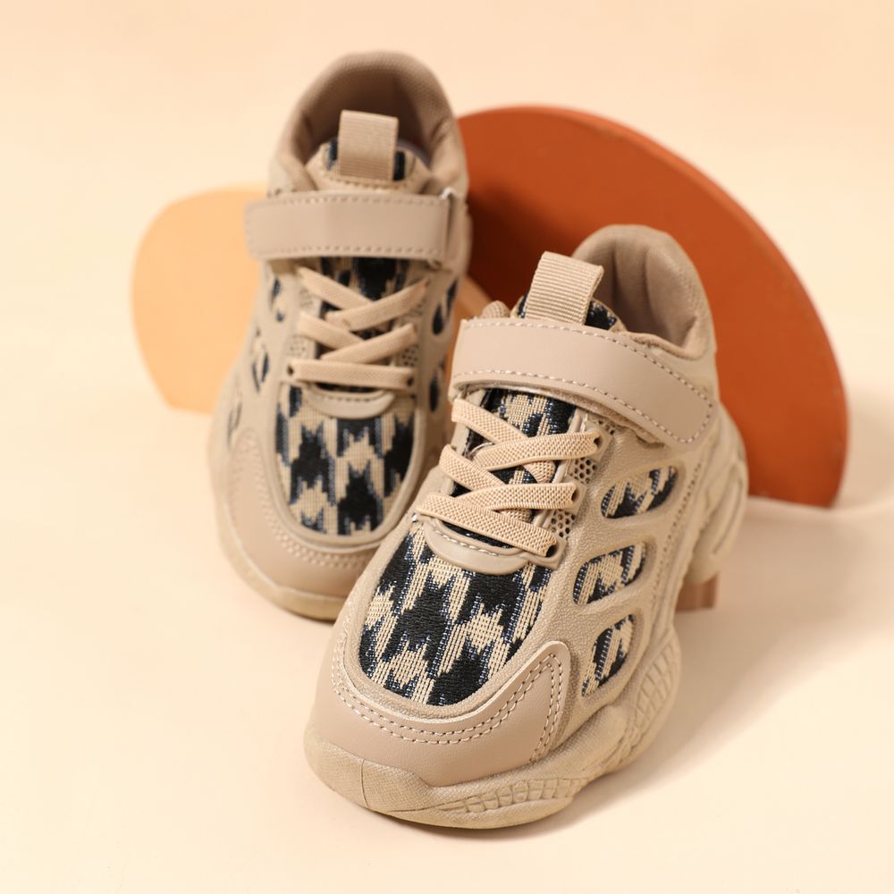 Toddler / Kid Geometry Graphic Breathable Sneakers Brown big image 3