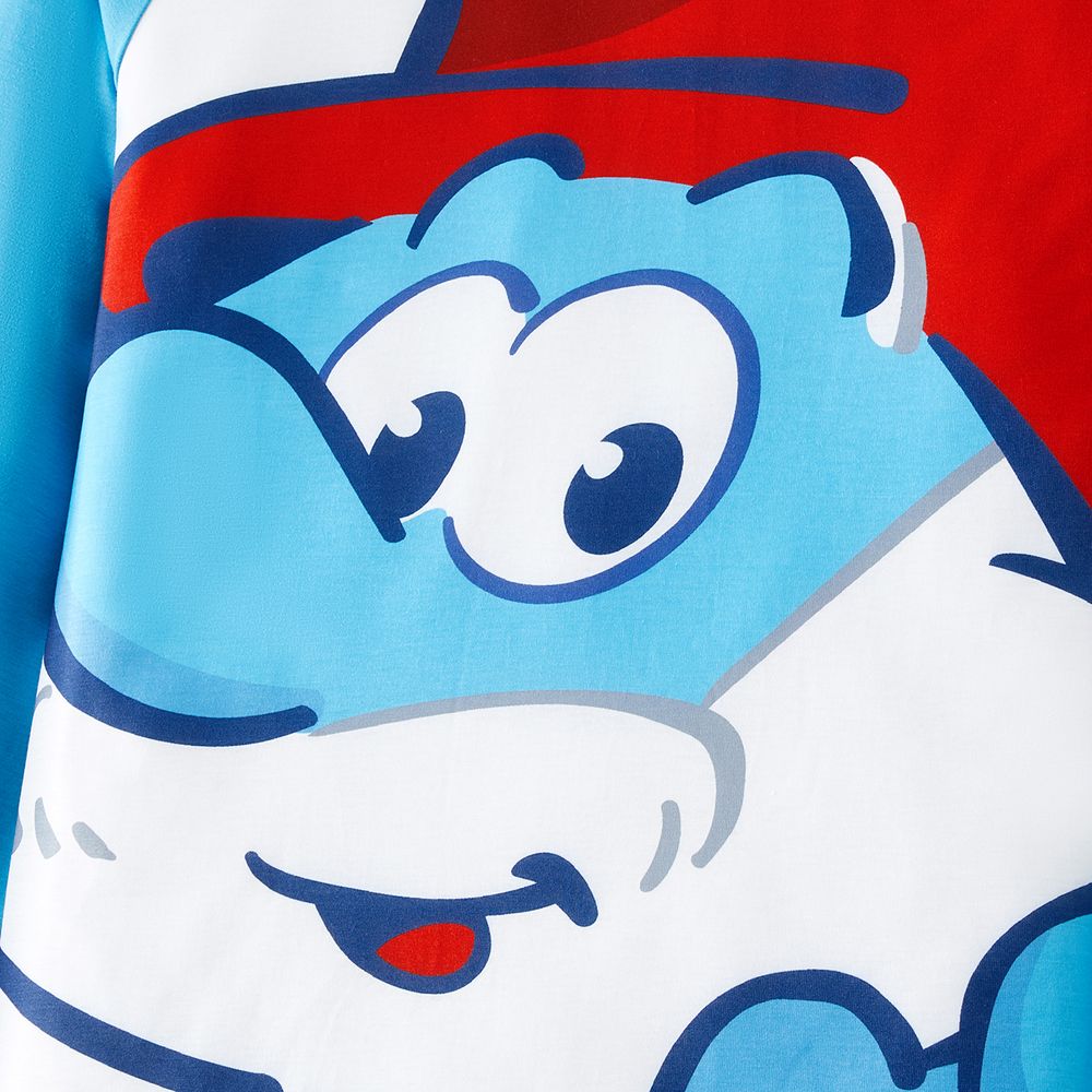 The Smurfs Family Matching Blue Raglan-sleeve Graphic T-shirts Blue big image 4