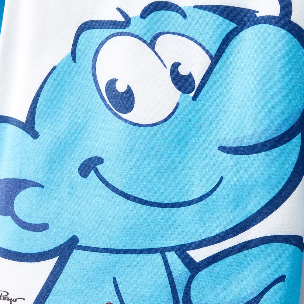 The Smurfs Family Matching Blue Raglan-sleeve Graphic T-shirts Blue big image 9