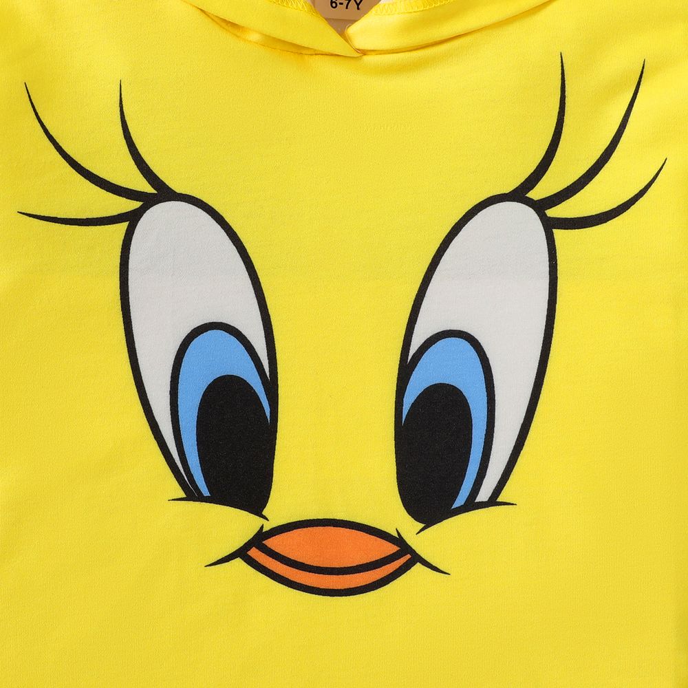 Looney Tunes Kid Girl Tweety Print Hoodie Sweatshirt Yellow big image 2