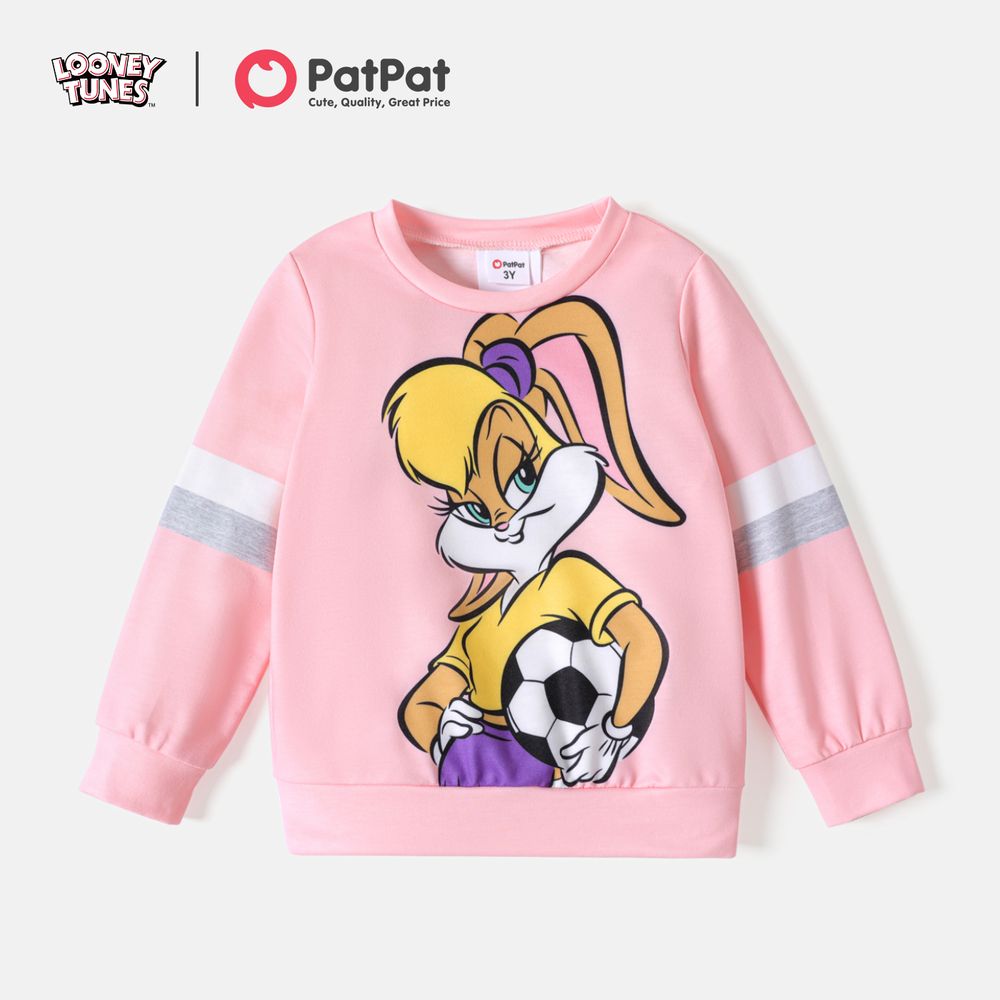Looney Tunes Toddler Girl/Boy Striped Pullover Sweatshirt Pink big image 1