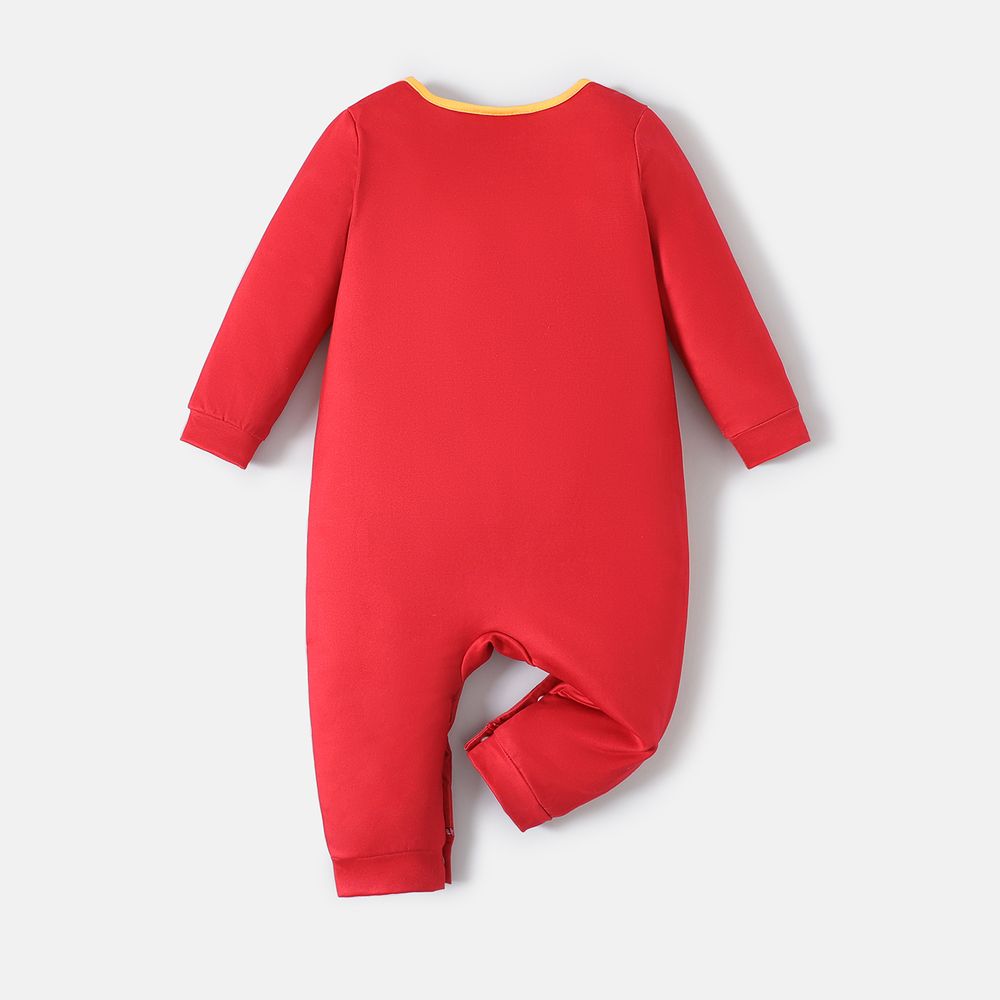 Harry Potter Baby Boy Graphic Print Long-sleeve Spliced Jumpsuit Red big image 6