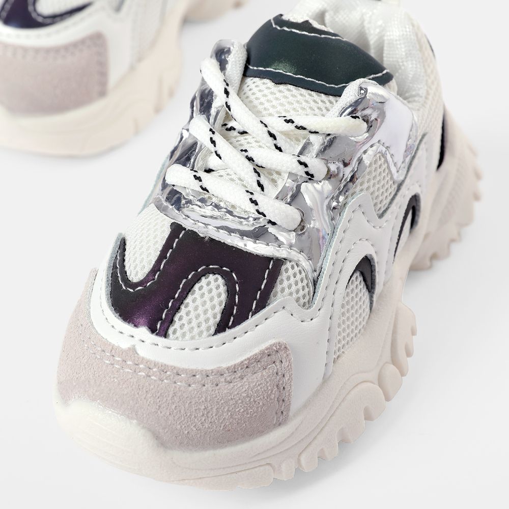Toddler / Kid Mesh Panel Breathable Sneakers White big image 5