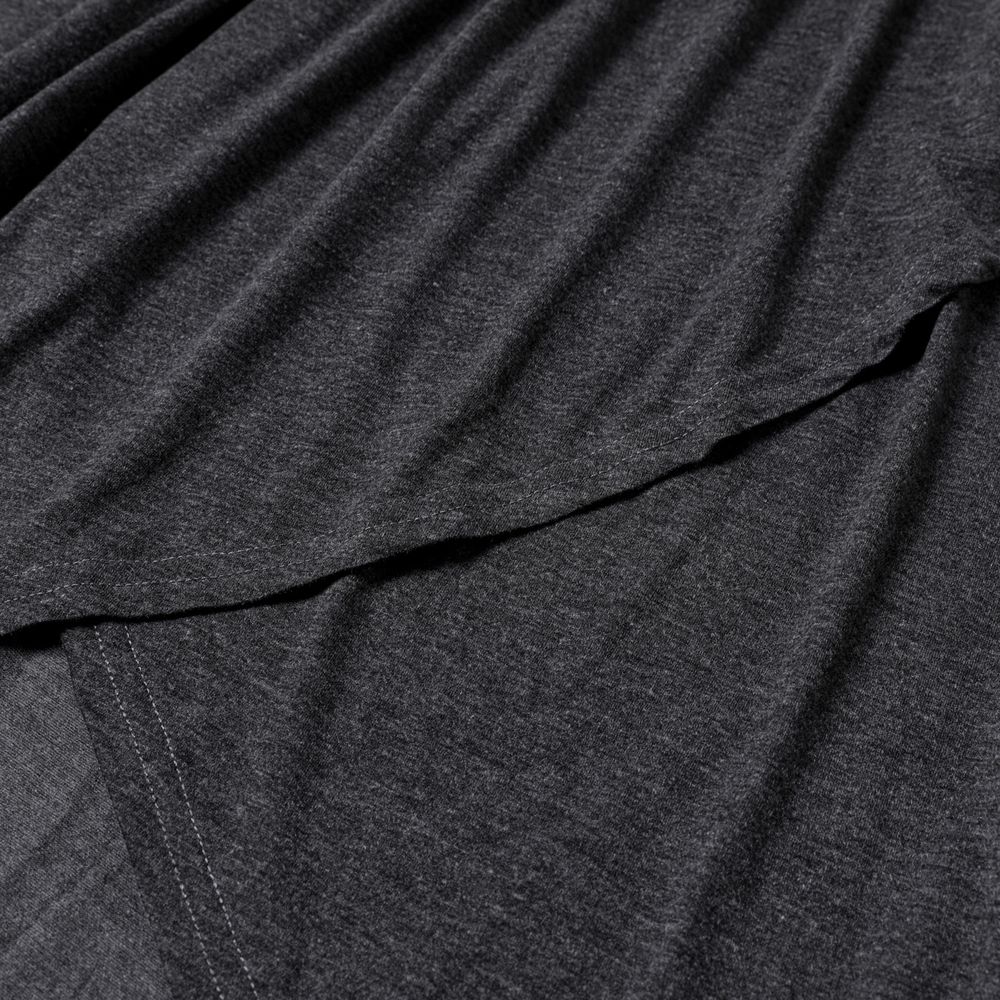 Abito da allattamento manica corta Allattamento Essenziale Tinta unita Tinta unita Orlo asimmetrico A maglia Gonna midi Grigio Scuro big image 6