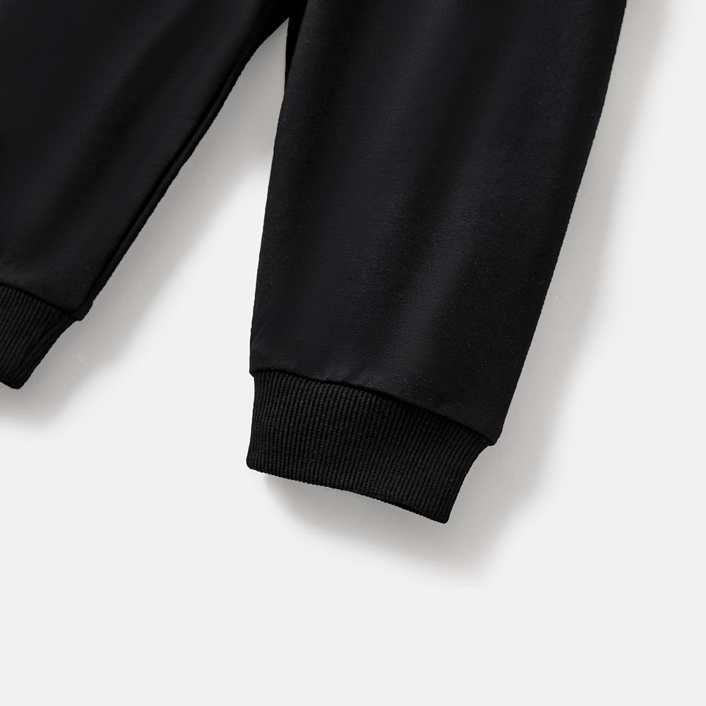 Baby Girl/Boy Cotton Solid Color Elasticized Pants Black big image 3