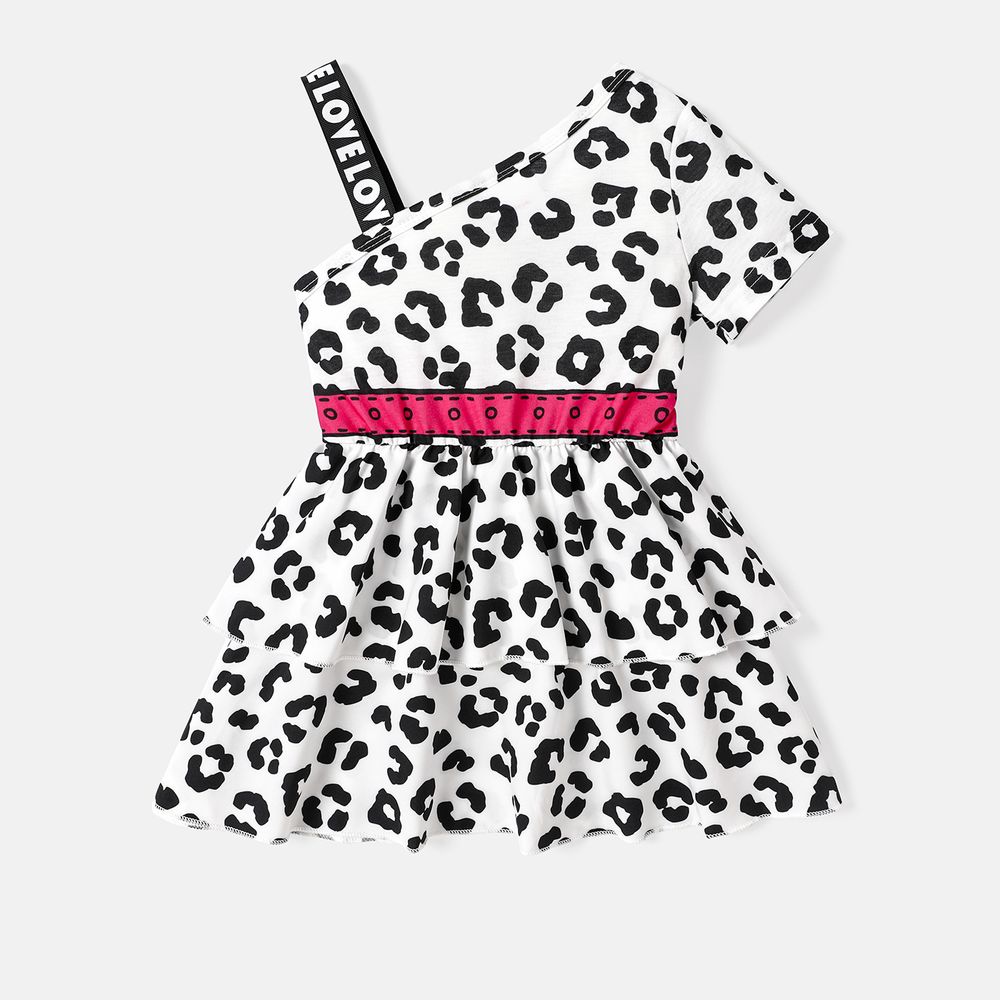 L.O.L. SURPRISE! Toddler Girl Leopard Print One Shoulder Dress White big image 4