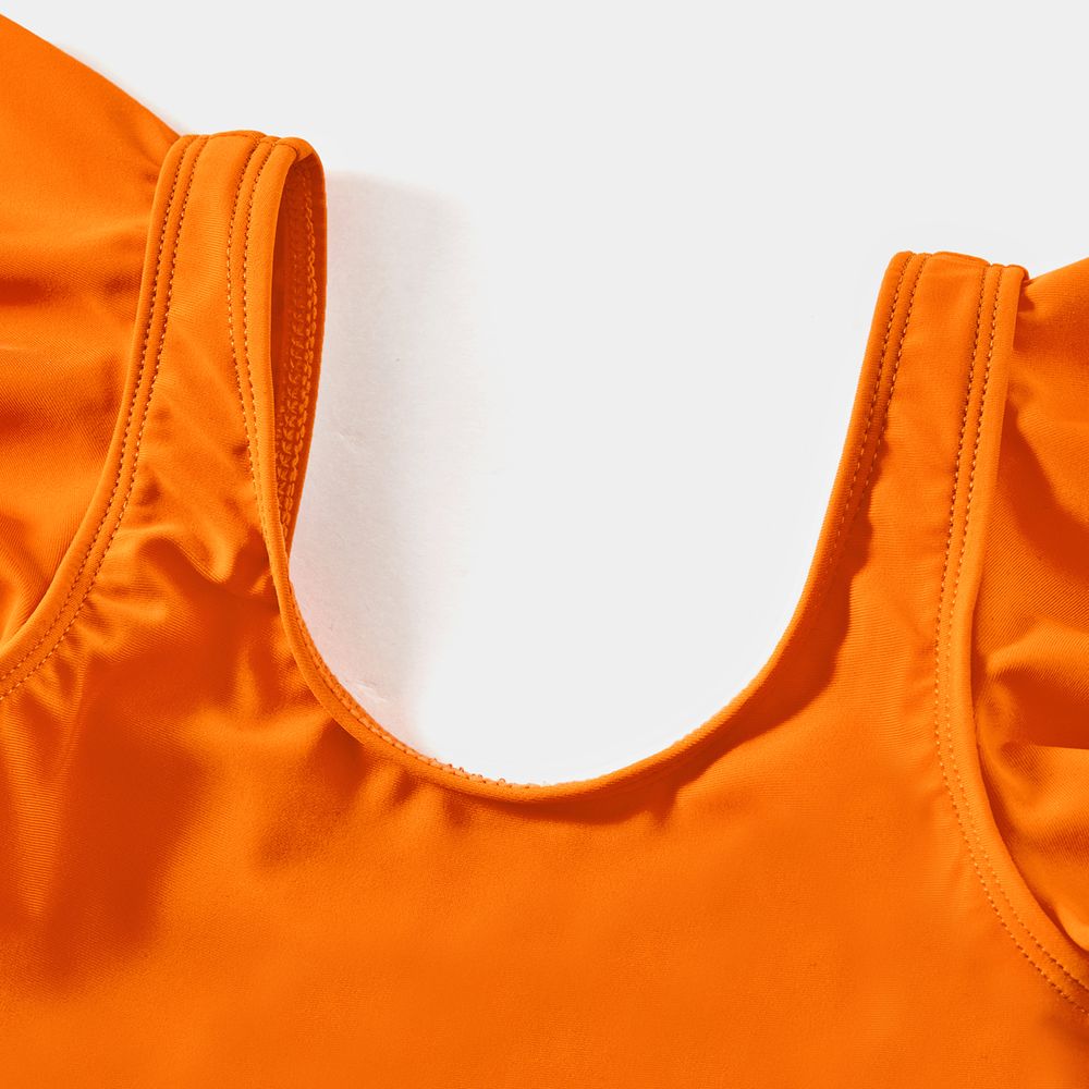 Look Familial Fleurs et plantes tropicales Tenues de famille assorties Maillots de bain Orange big image 8